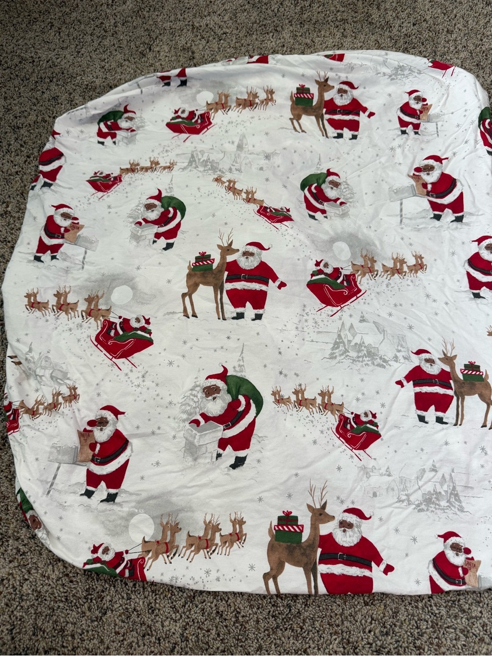 Pottery Barn Kids Christmas Heritage Santa Organic Crib Sheet